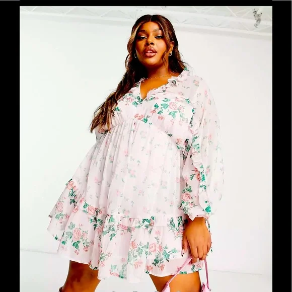 ASOS Curve Dresses Asos Design Curve Vfront Back Mini Skater